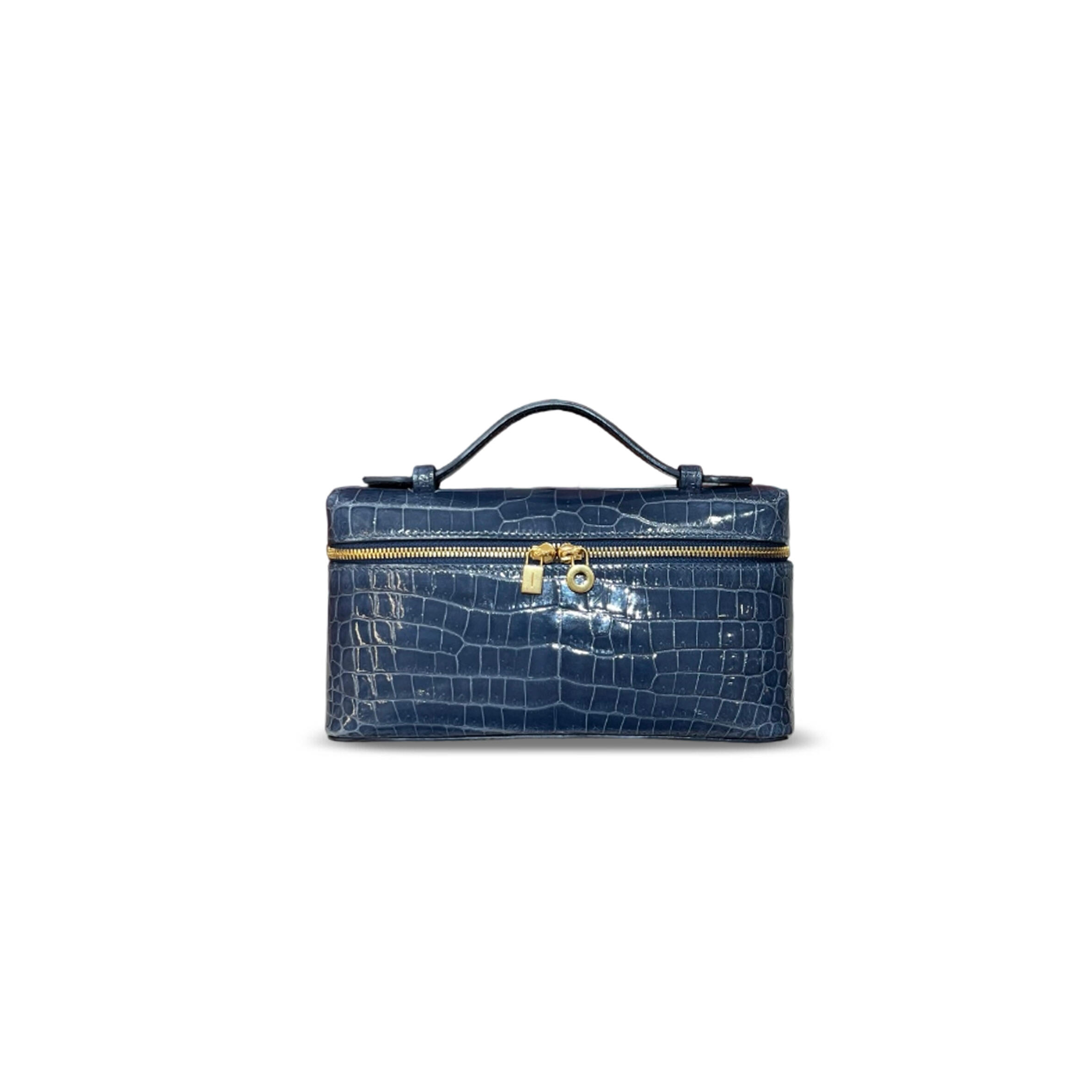 LORO PIANA EXTRA POCKET L19 CROCODILE LEATHER (19*11*6.5cm)